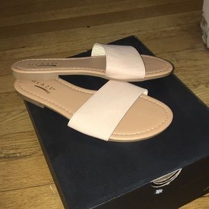 Slip on nude sandals